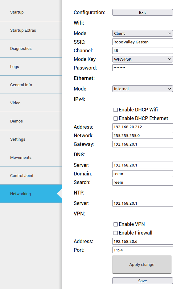 Wifi client configuration